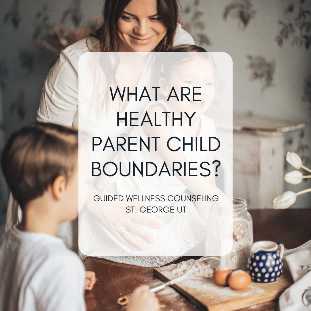 Mother and child cooking with "Healthy Parent Child Boundaries" text.