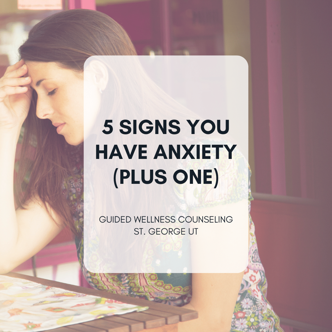 Woman contemplating, anxiety awareness advertisement.