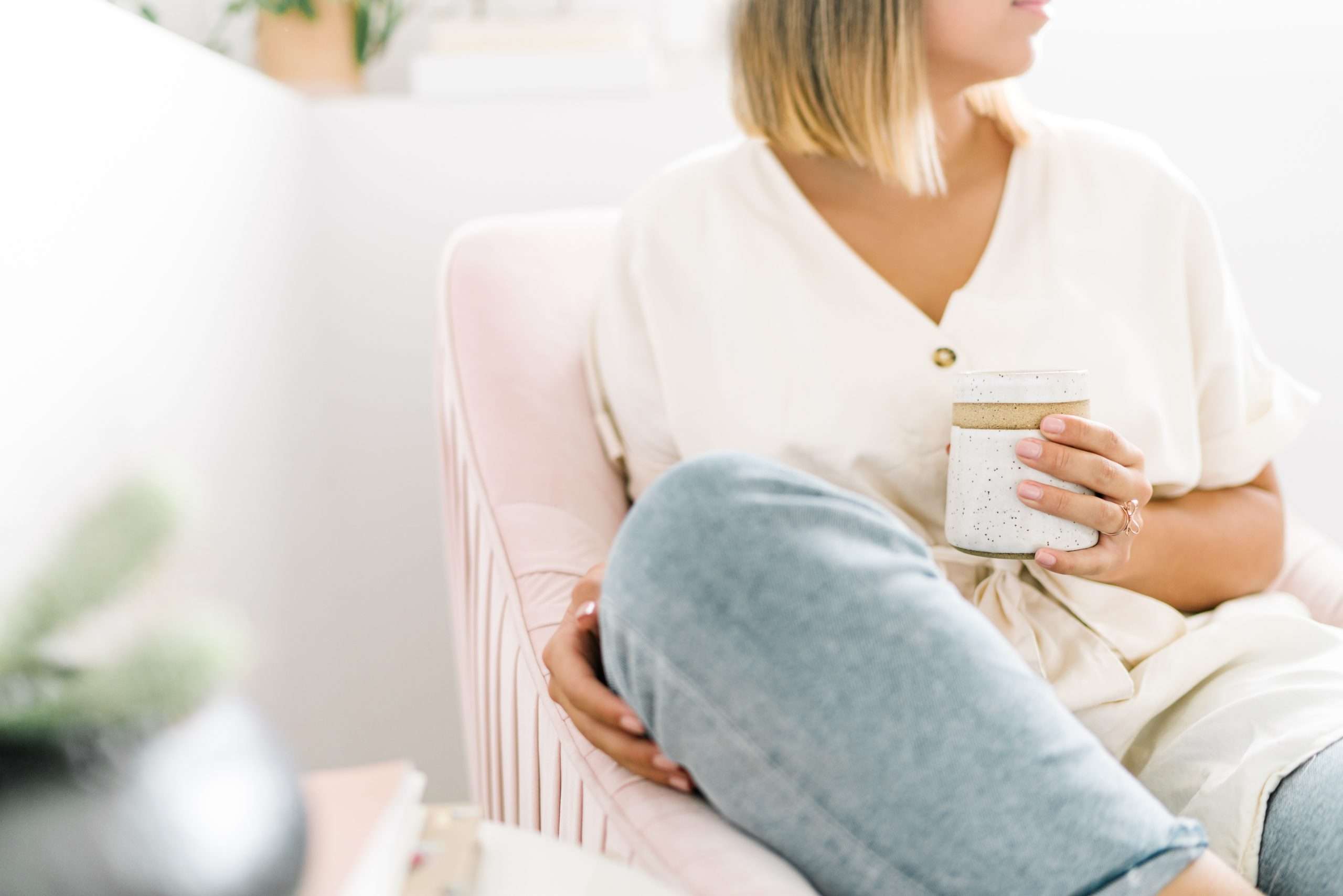 woman holding a mug