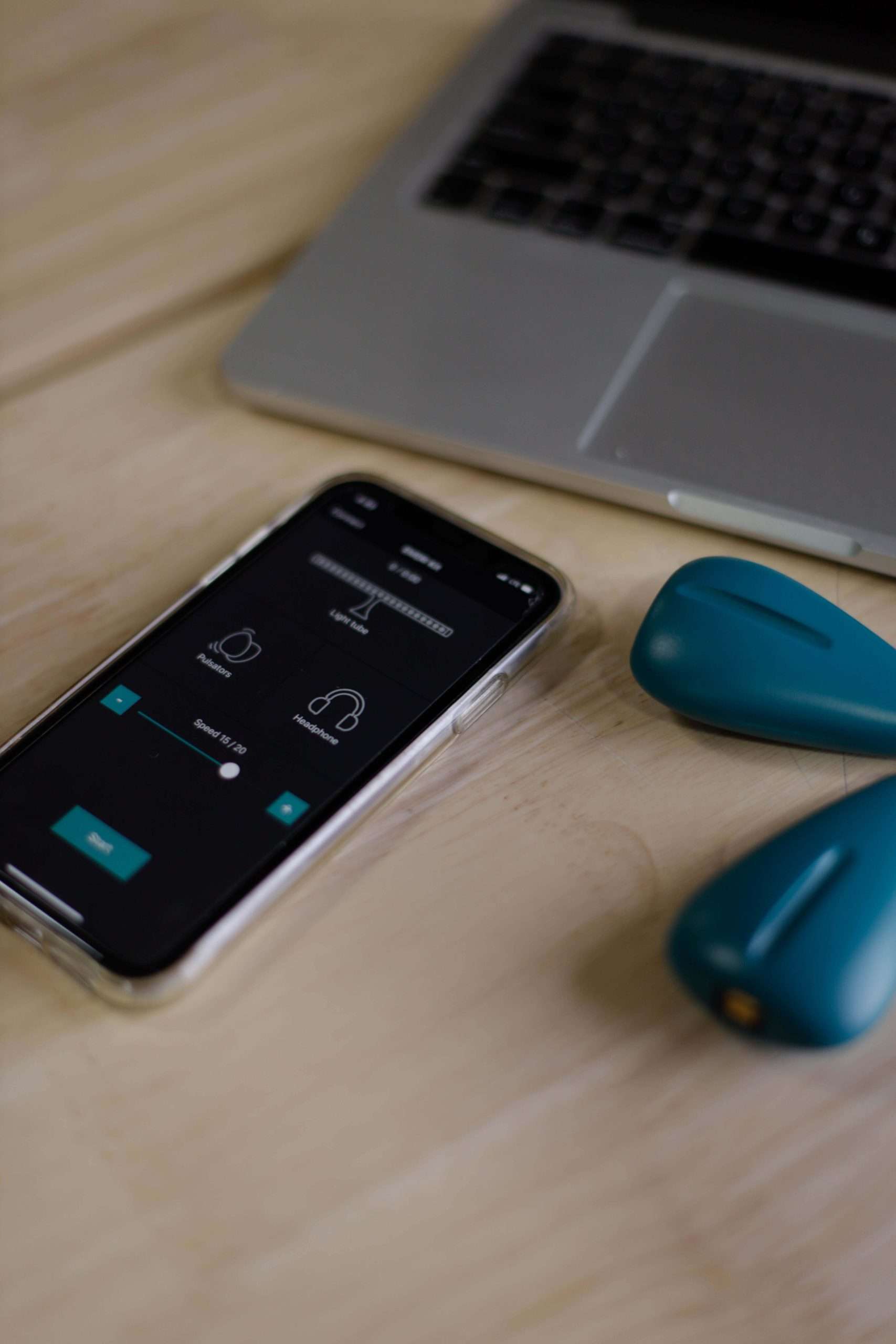EMDR therapy tappers placed on a desk at our St. George, UT office